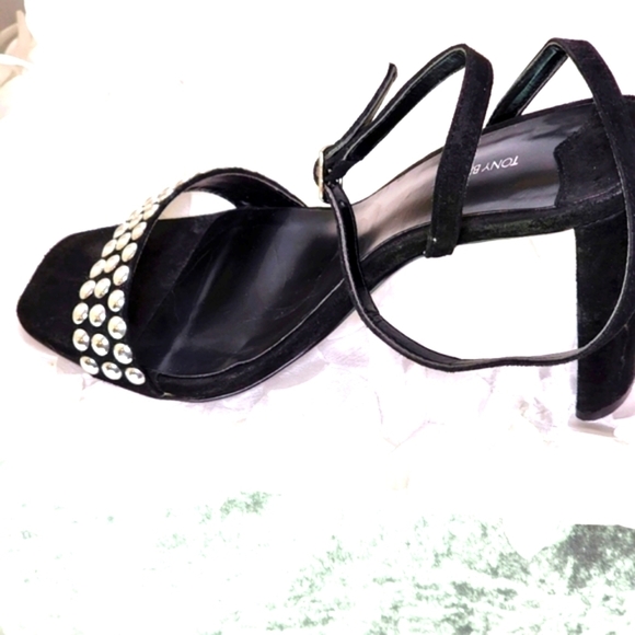 Tony Bianco shoes Sebastion black suede heels silver embellishment size 10 - Picture 7 of 17